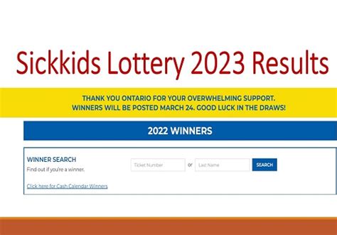 2023/24 SickKids Lottery .